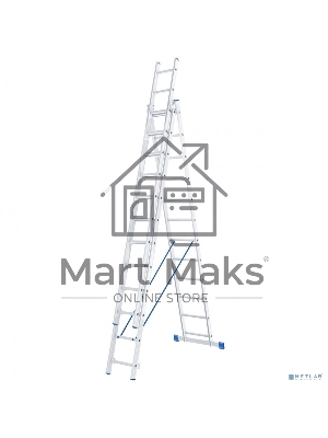 Лестница, 3 х 12 ступеней, алюминиевая, трехсекционная, Россия Сибртех