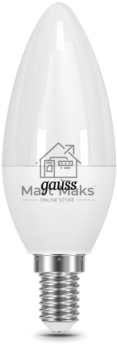 Лампа светодиодная Gauss A60 9.5Вт цок.:E14 свеча 220B 3000K св.свеч.бел.теп. C37 (упак.:10шт) (103101110)