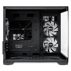 Компьютерный корпус HSPD F330, Panoramic Mini-tower, черный, TG, 0.5 SPCC, 3x120мм ARGB mATX, mITX 160/400/200мм 1x2.5