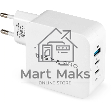 Сетевое зарядное устройство Digma Pro DPW10B 100W 5A (PD+QC) 2хUSB-C/USB-A универсальное белый (DPW1B0G012WH)