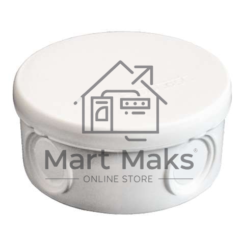 Коробка распр. ОП d90х45 4 выхода без гермовводов IP54 крышка защелкивающаяся бел. Epplast 145151