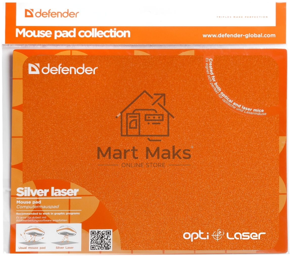 Коврик Defender Silver opti-laser (220х180х0.4) для оптических и лазерных мышей (ассорти)