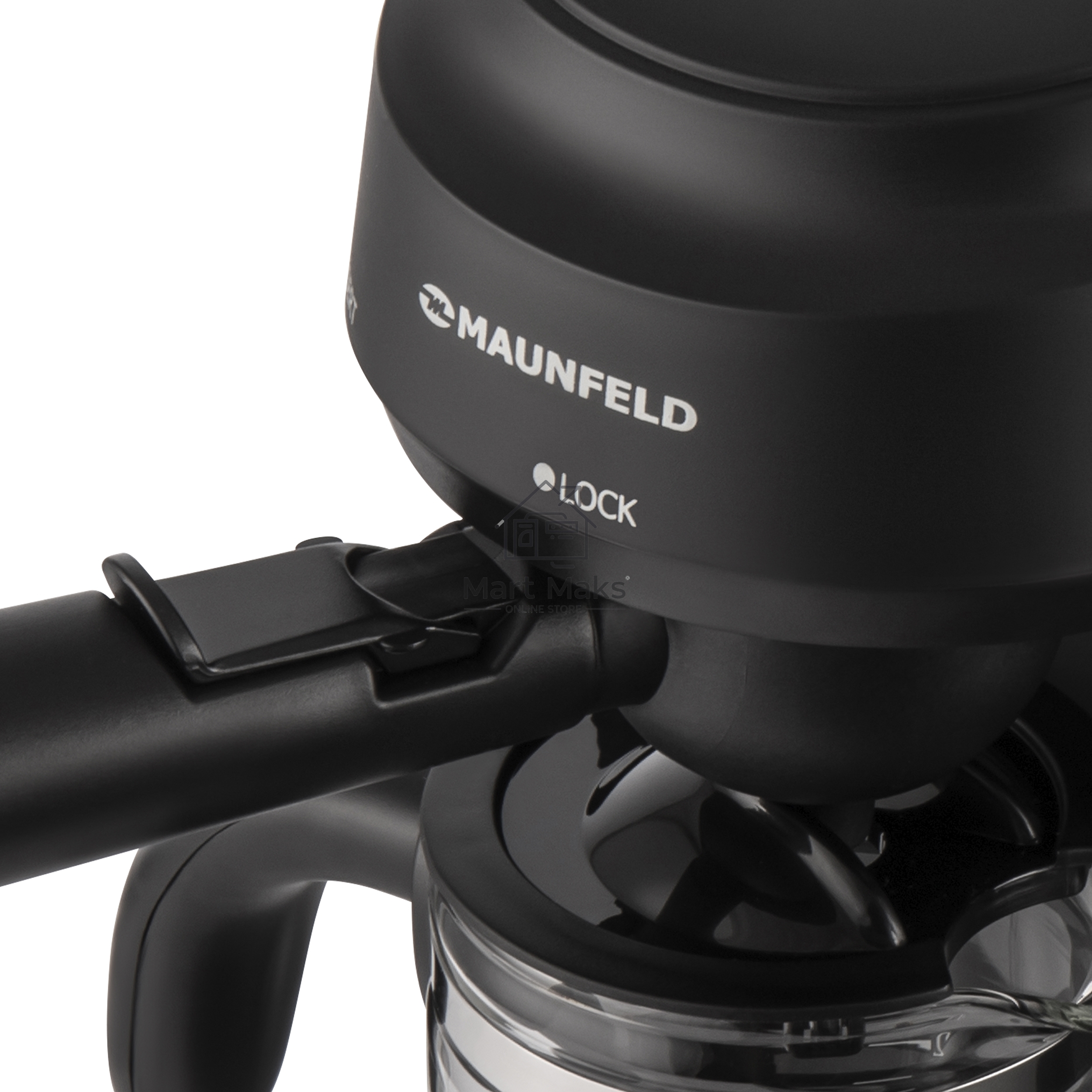 Кофемашина рожковая Maunfeld MF-733BK черный, исп. кофе - молотый, 0.24 л, 870 Вт, 4 бар.