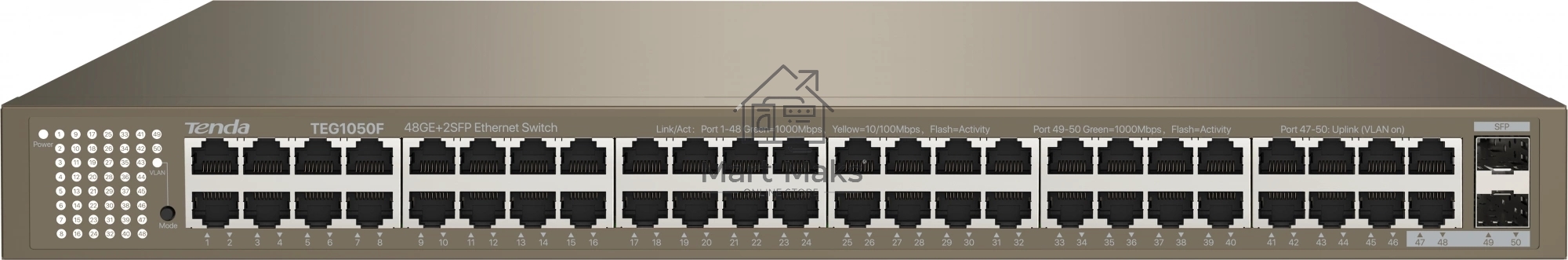 Коммутатор TENDATEG1050F 48PORT 1000M 2SFP