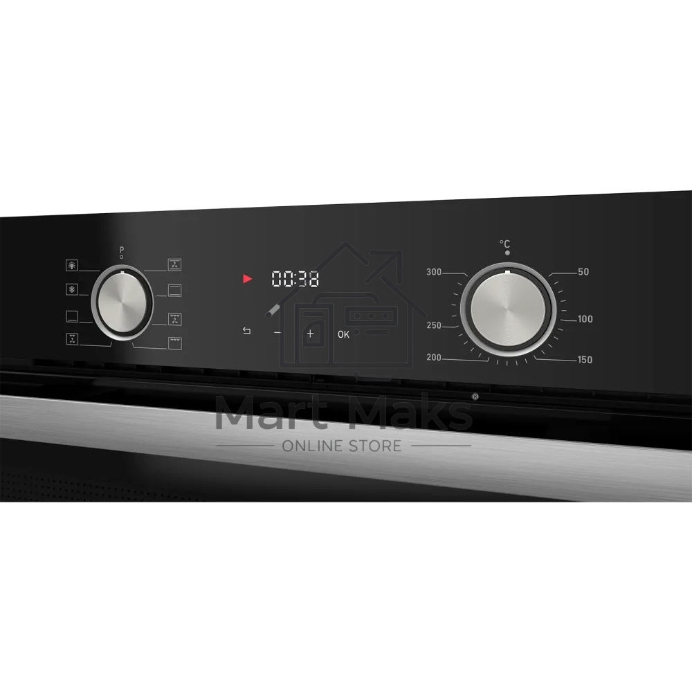 Встраиваемый духовой шкаф Kuppersberg HO 608 B электрический, High-Tech, 60 см, объем 80 л, 8 режимов, поворотное управление, макс. Температура 300 градусов, дисплей, таймер, черный