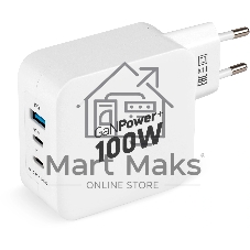 Сетевое зарядное устройство Digma Pro DPW10B 100W 5A (PD+QC) 2хUSB-C/USB-A универсальное белый (DPW1B0G012WH)