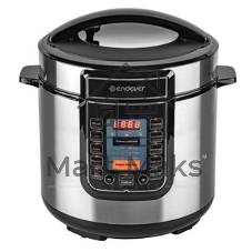 Скороварка-мультиварка электрическая Endever Vita-132, черный/стальной, мощность 1200 Вт, емкость 6л, 16 авторежимов работы, книга рецептов