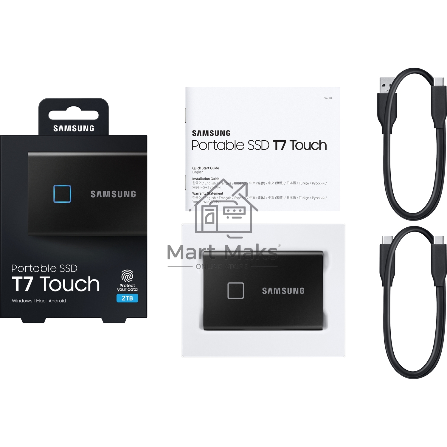Накопитель SSD Samsung USB 2Tb MU-PC2T0K/WW 1.8