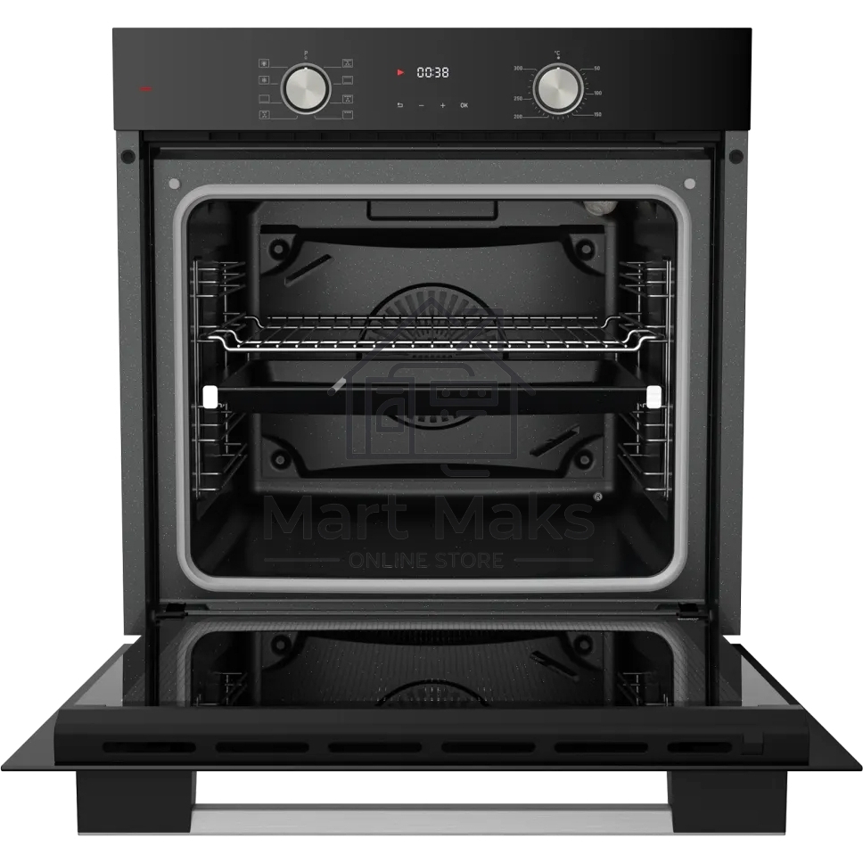 Встраиваемый духовой шкаф Kuppersberg HO 608 B электрический, High-Tech, 60 см, объем 80 л, 8 режимов, поворотное управление, макс. Температура 300 градусов, дисплей, таймер, черный