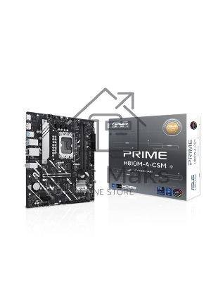 Материнская плата ASUS PRIME H810M-A-CSM, LGA 1851, Intel H810, 2xDDR5, 4xSATA, 2xM.2, 1xPCIe 4.0 x16, 1xPCIe x1, 1xDP, 1xHDMI, 1x1Gb LAN, 4xUSB 2.0, 2xUSB 3.2 Gen 2, 3x3.5 мм, 7.1, Micro-ATX