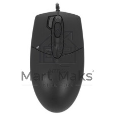 Мышь проводная A4Tech OP-730D черный, 1200 dpi, USB, кнопки - 4