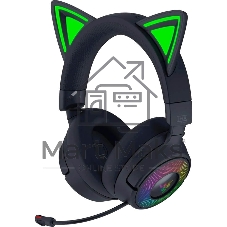 Гарнитура Razer Kraken Kitty V3 Pro чёрный, беспроводная + проводная, радиоканал, до 70 ч, подсветка