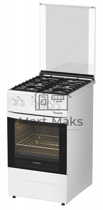 Плита комбинированная Darina 1D1 КМ 241 311 W белый/черный, конфорок 4 шт, духовка 50 л, 50 см x 85 см x 60 см