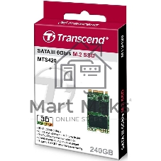 Накопитель SSD 240GB Transcend MTS420, 3D NAND, M.2[R/W - 560/500 MB/s]