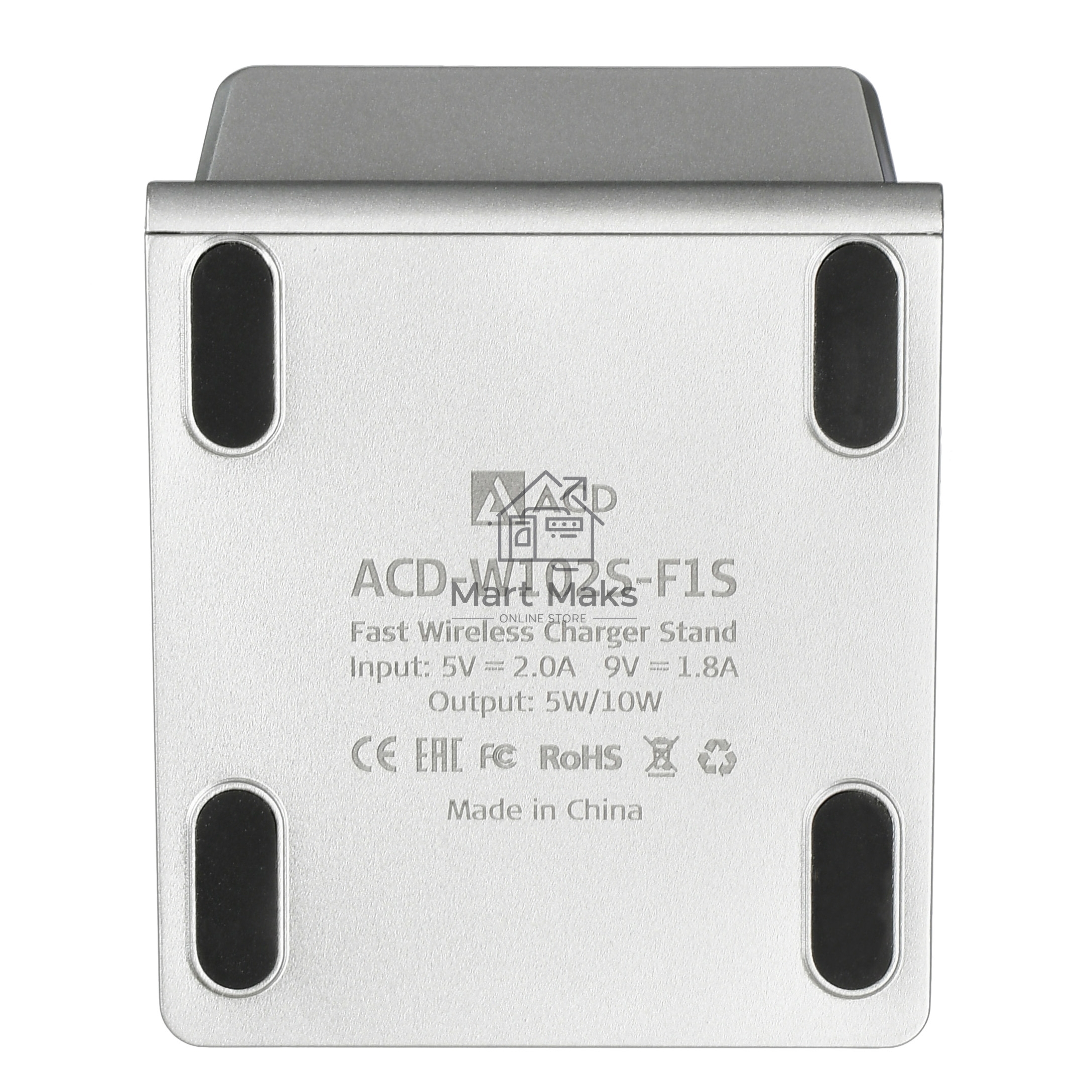 Зарядное устройство ACD-W102S-F1S 10Вт, беспроводная Qi, 2-катушки с QC, 5В/2А ~ 9В/1,8А RTL