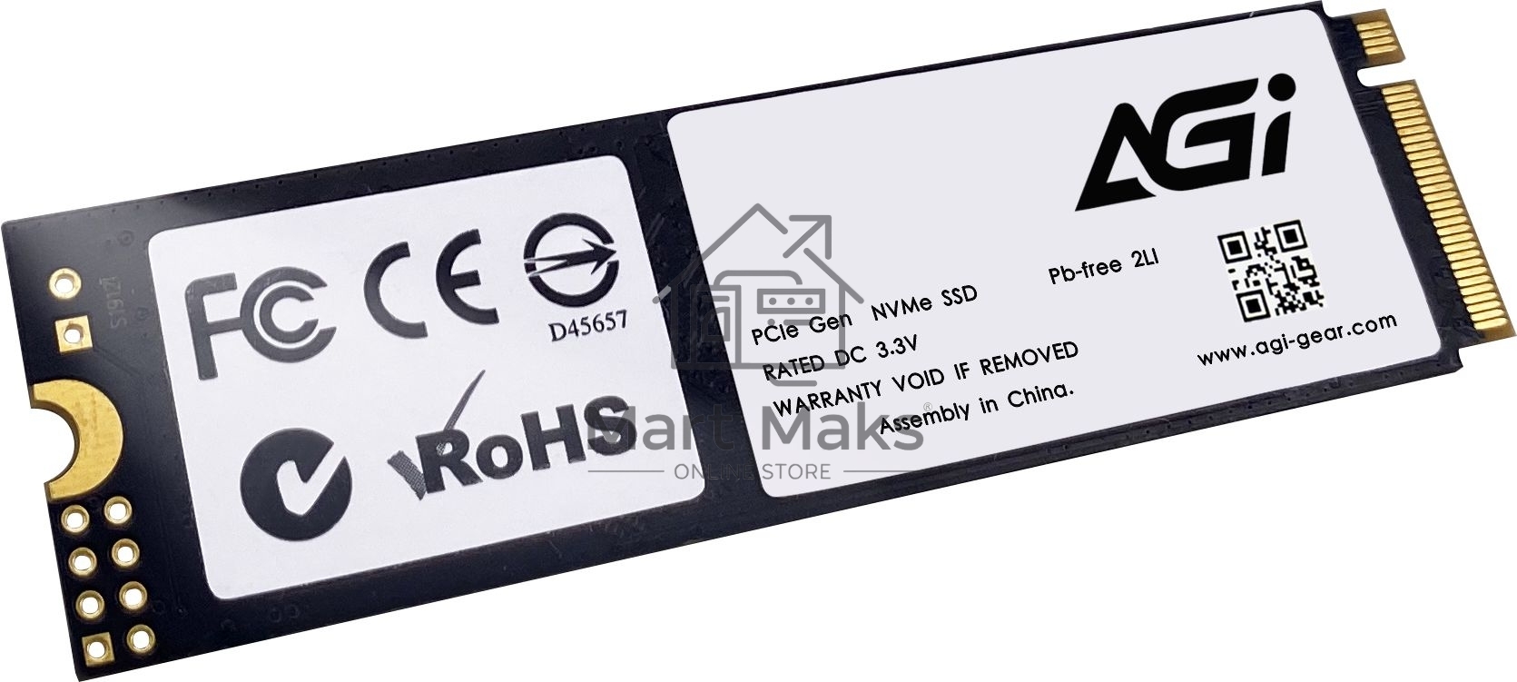 Накопитель SSD AGI AGI2T0G43AI818, 2Tb, PCIe 4.0 x4, M.2 2280, NVMe, R/W 5200/4700
