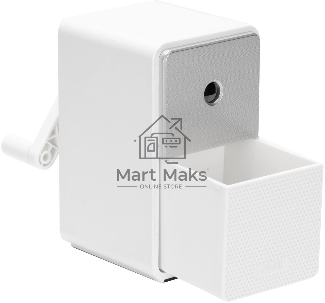Точилка для карандашей механическая Deli 71160White, 1 отверстие, пластик, белый