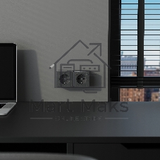 Розетка с заземлением, шторками и USB тип A+C Gallant (графит рифленый)
