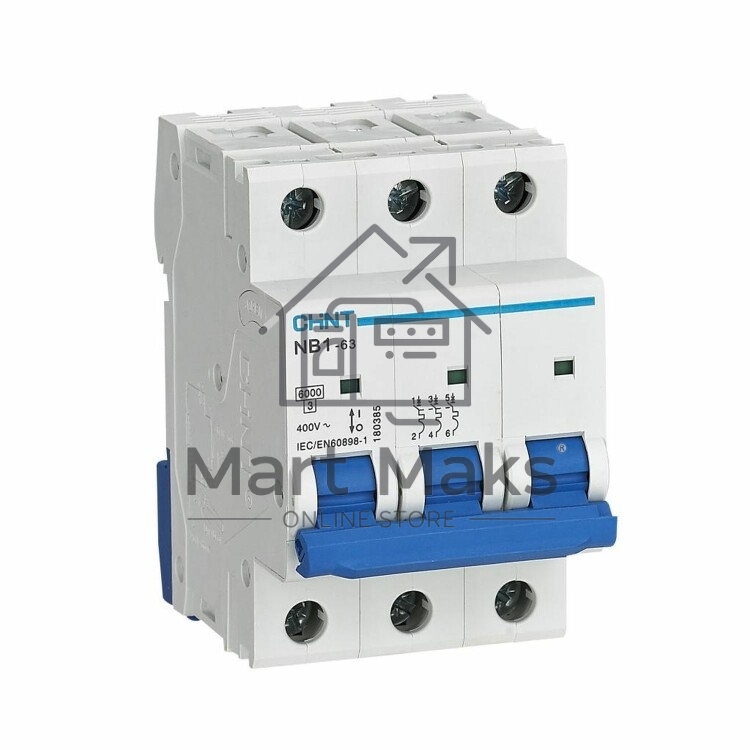 Выключатель автоматический CHINT NB1-63 3P 10A 6кА х-ка B