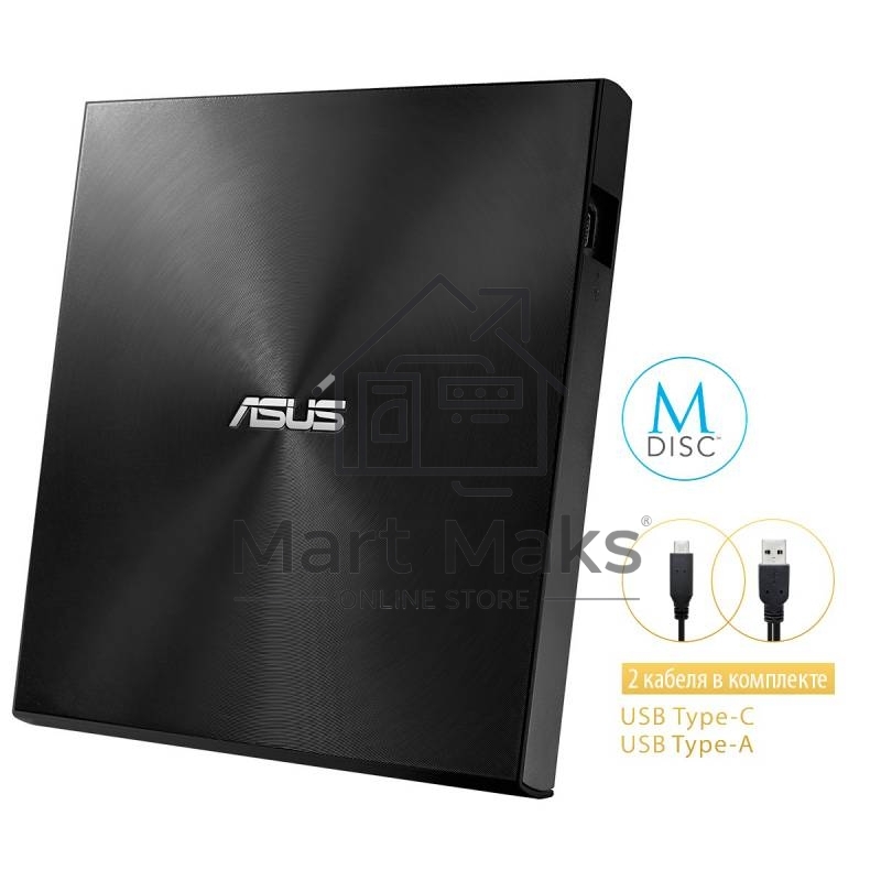 Привод DVD-RW Asus SDRW-08U9M-U черный USB slim ultra slim M-Disk Mac внешний RTL