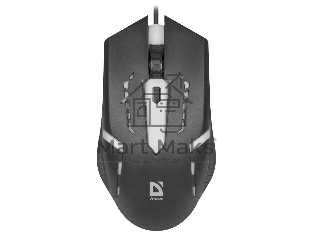 Мышь проводная Defender Hit MB-601 черный, 1200 dpi, USB, кнопки - 4