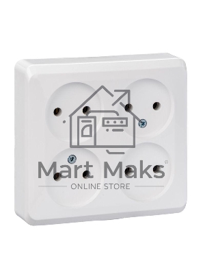 Розетка 4-м ОП Этюд 16А IP20 без заземл. белый SchE PA16-205B