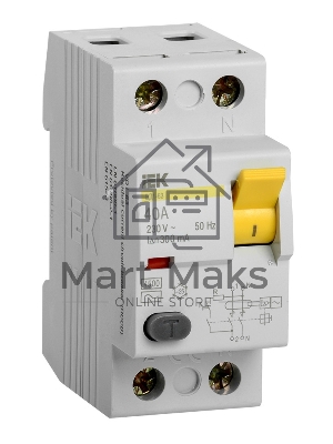 Выключатель дифференциального тока (УЗО) Iek MDV10-2-040-300 ВД1-63 2Р 40А 300мА ИЭК