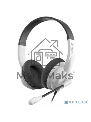 Гарнитура проводная с микрофоном A4Tech HU-10 черный/белый 2м накладные USB оголовье