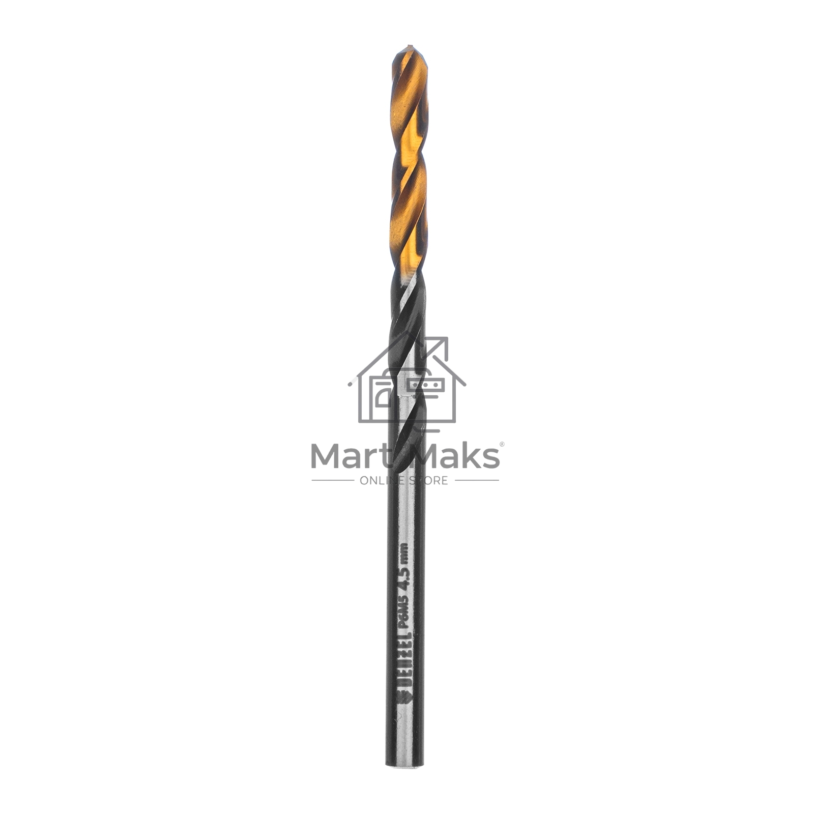 Сверло спиральное по металлу 4,5 x 80мм, Р6М5, Golden Tip, многогранная заточка Denzel