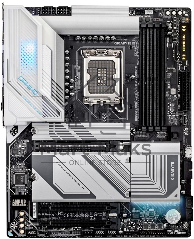 Материнская плата Gigabyte Z890 GAMING X WIFI7, LGA 1851, Intel Z890, 4xDDR5, 4xSATA, 4xM.2, 1xPCIe 5.0 x16, 2xPCIe 4.0 x4, 1xDP, 1xUSB-C, 1x 2.5Gb LAN, 3xUSB-A 3.2 Gen 1, 2xUSB-A 3.2 Gen 2, 4xUSB-A 2.0, 1xUSB4, 2x3.5 мм, 7.1, ATX