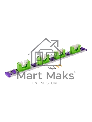 Алюминиевый настенный держатель для садово-огородного инструмента, 4 ячейки, 4 крюка Palisad