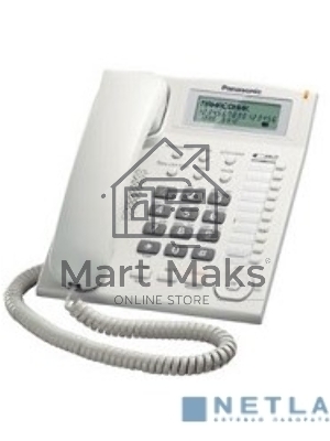 Телефон проводной Panasonic KX-TS2388RUW белый индикатор вызова,повторный набор последнего номера,4 уровня громкости звонка