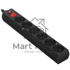 Сетевой фильтр Buro 600SPro-16-3-G 3м (6 розеток) графитовый (коробка)