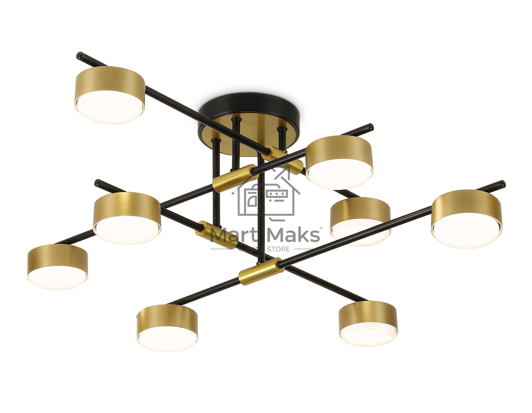 Потолочный светильник Ambrella light FL51752/8 BK/GD черный/золото GX53/8 max 12W 720*720*245