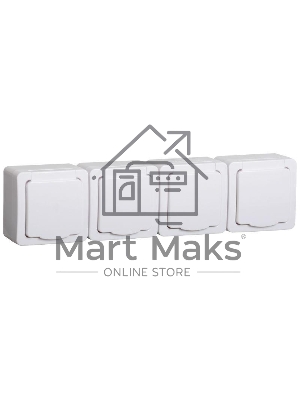 Розетка 4-м ОП Гермес Plus РСб24-3-ГПБб с защ. крышкой с заземл. IP54 белый ИЭК ERMP42-K01-16-54-EC