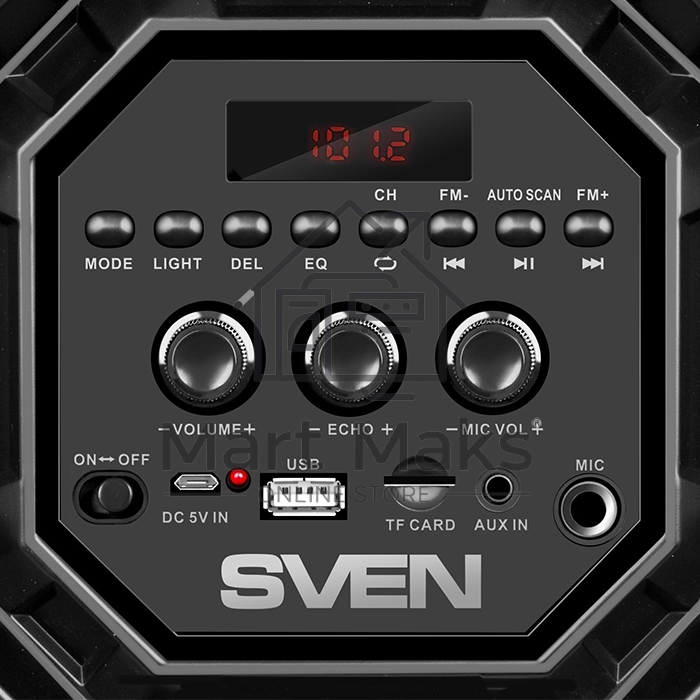 Колонка портативная Sven PS-550 черный 36W 2.0 BT/3.5Jack/USB 10м 2000mAh