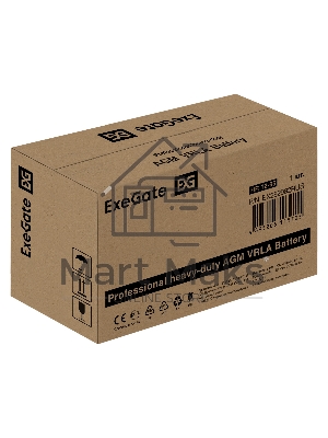 Аккумуляторная батарея ExeGate HR 12-65 (12V 65Ah, под болт М6)