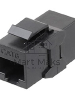 Монтажное оборудование Hyperline CA2-KJ-C6-BK Проходной адаптер (coupler), RJ-45(8P8C) формата Keystone Jack, категория 6, 4 пары, черный