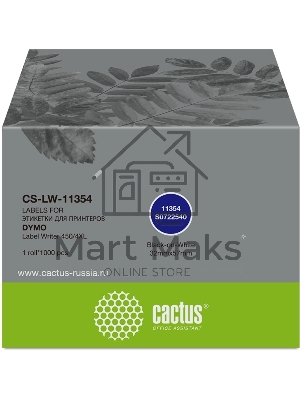 Этикетки Cactus CS-LW-11354 сег.:57x32мм черный белый 1000шт/рул Dymo Label Writer 450/4XL