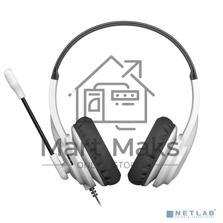 Наушники с микрофоном A4Tech HU-10 черный/белый 2м накладные USB оголовье