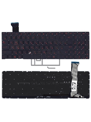 Клавиатура для ноутбука Asus ROG GL552VW черная с красной подсветкой