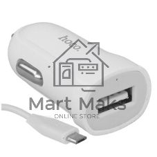 Авто ЗУ HOCO (6957531067788) Z2 белый АЗУ 1USB 1.5A для micro USB