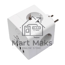 Сетевой фильтр Cablexpert Cube, CUBE-4-СU3-W, 4 р, 16А, 1xType-C PD, 3хUSB, ур. защиты 2+, белый, коробка