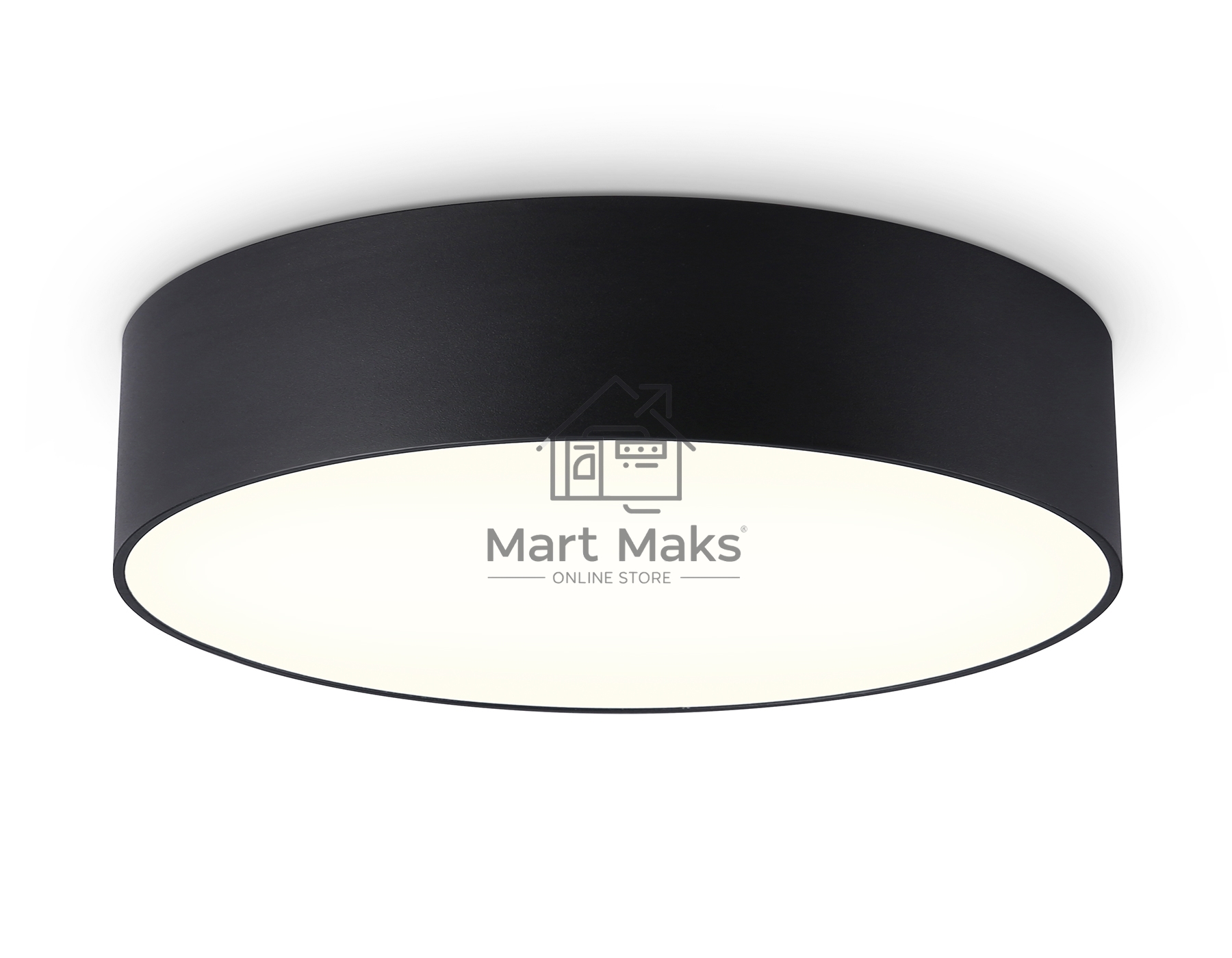 Потолочный светодиодный светильник Ambrella light FV5521 BK черный LED 26W 3000K D220*58 (Без ПДУ)