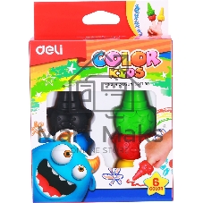Восковые мелки Deli EC20790 Color Kids 6 цветов, картонная коробка с европодвесом