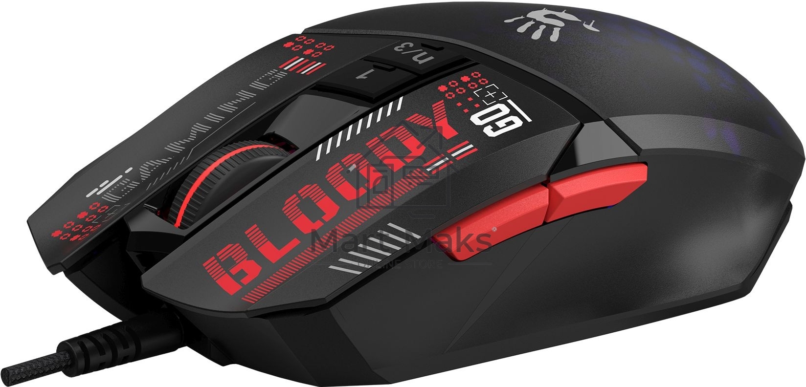 Мышь проводная A4Tech Bloody W60 Max Mini черный, 12000 dpi, USB, кнопки - 9