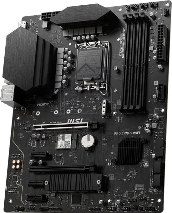 Материнская плата MSI PRO Z790-S WIFI, LGA 1700, ATX, 4xDDR5, 1xPCIe 5.0 x16, 4xM.2, 4xSATA, 1xHDMI, 1xDP, 2.5 Gigabit Ethernet, 7.1 аудио