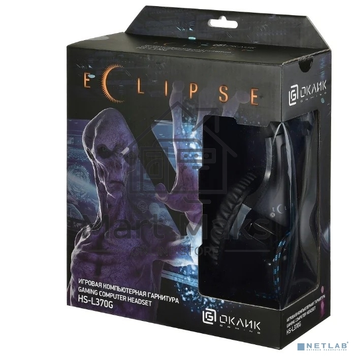 Наушники с микрофоном Oklick HS-L370G ECLIPSE черный 1.9м мониторы оголовье