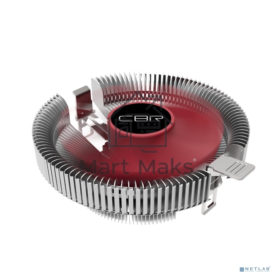 Кулер CBR CBR80 серебристый/красный 90мм алюминий 2000rpm 23.6db 3-pin 65Вт