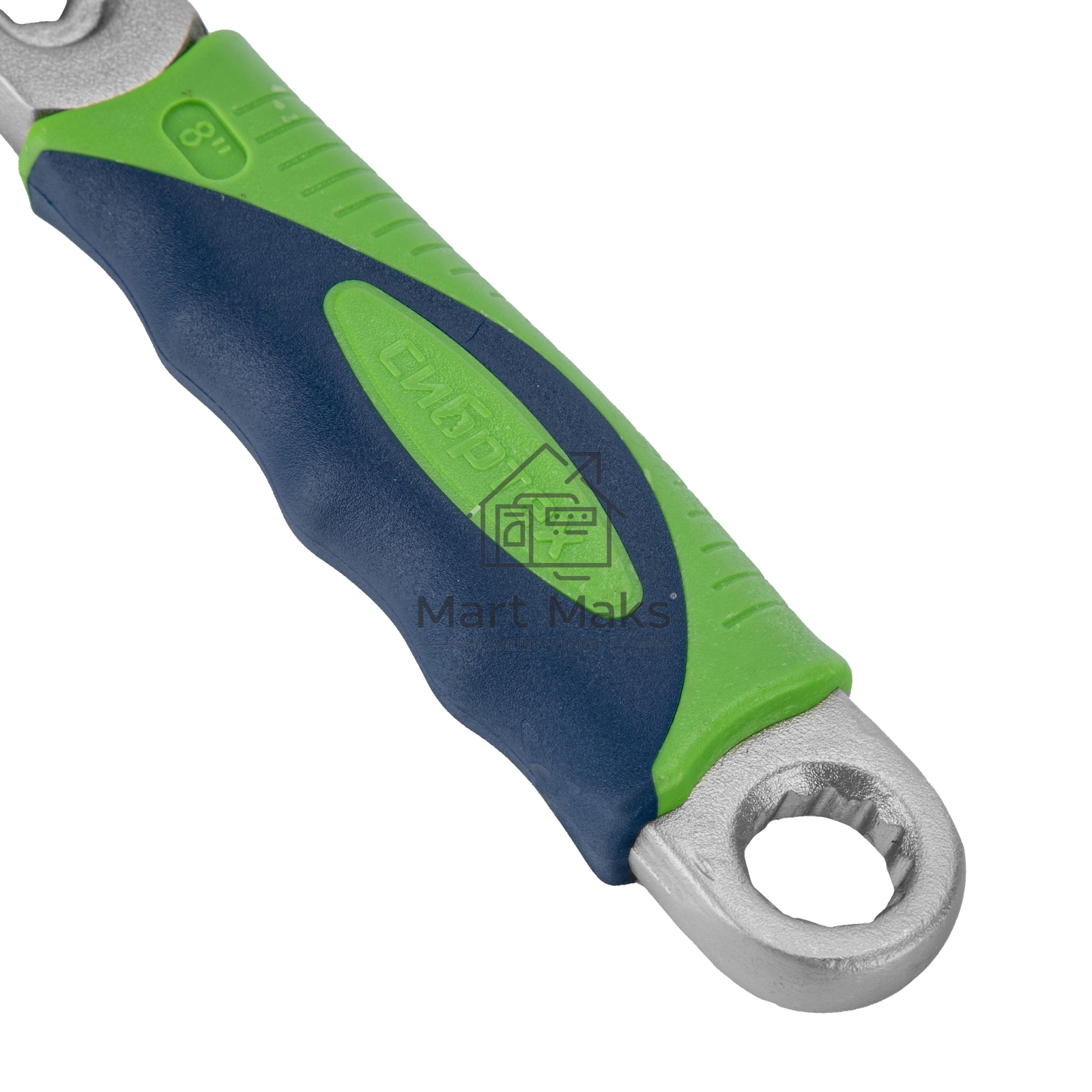 Ключ разводной, 200мм, переставная губка, двухкомпонентная рукоятка Сибртех